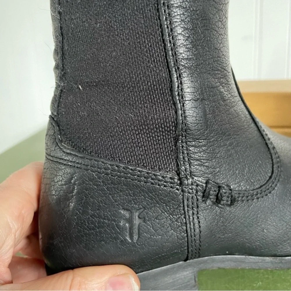 Frye MOLLY GORE Riding Boots in Black Buffalo Leather *Mexico* - Picture 3 of 10